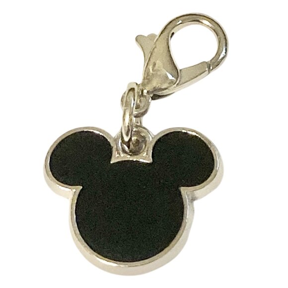 Disney Mickey Mouse Ears Clip On Charm Zipper Pull Bag Purse Charm Black Enamel - Picture 1 of 7